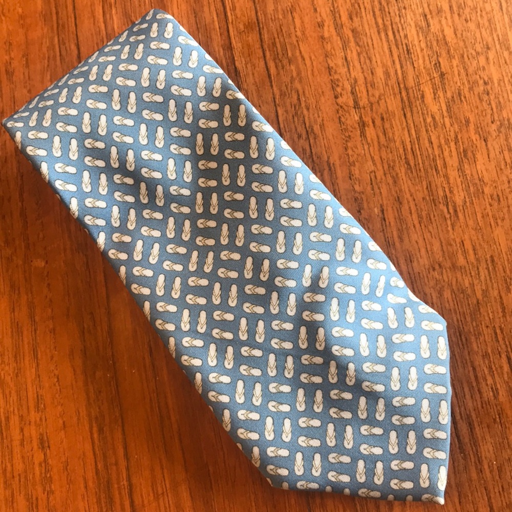 South beach blue flip flop tie